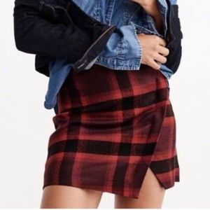 Abercrombie red plaid mini skirt